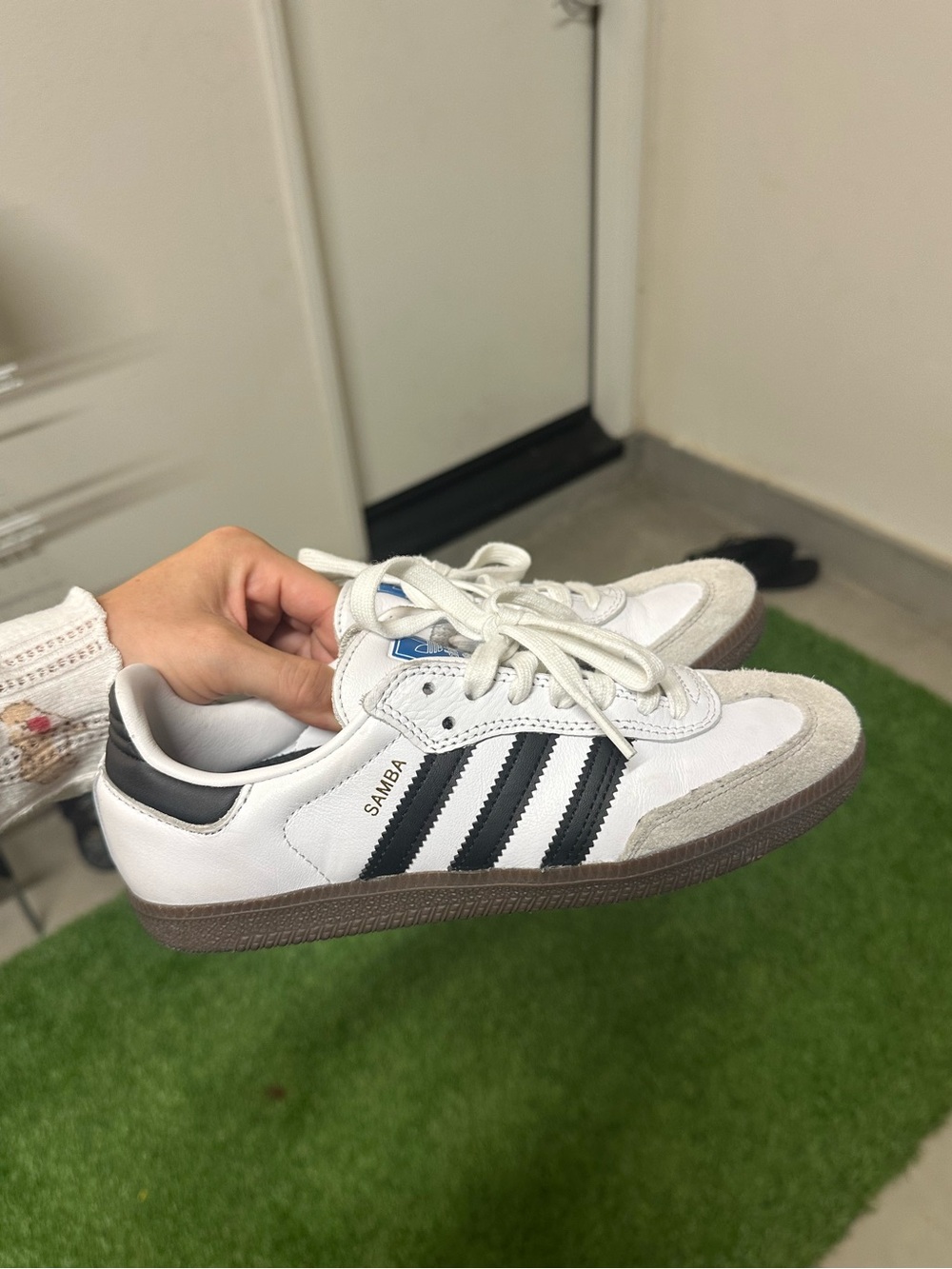 adidas Samba OG White Black Gum Sneakers JQ8447 Men 5 Women 6